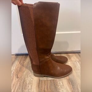 Dr. Scholls Womens Astir Zip Boots Brown Size 9 Tall Below Knee Riding Comfort